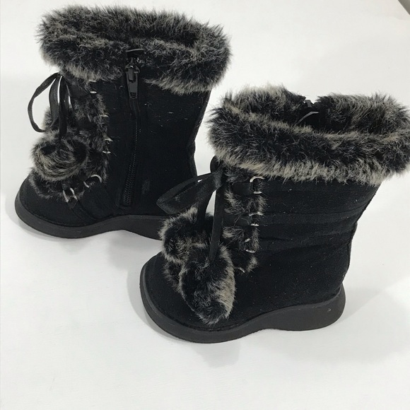 Falls Creek Faux Suede & Fur Boots with Pompoms - Picture 3 of 7